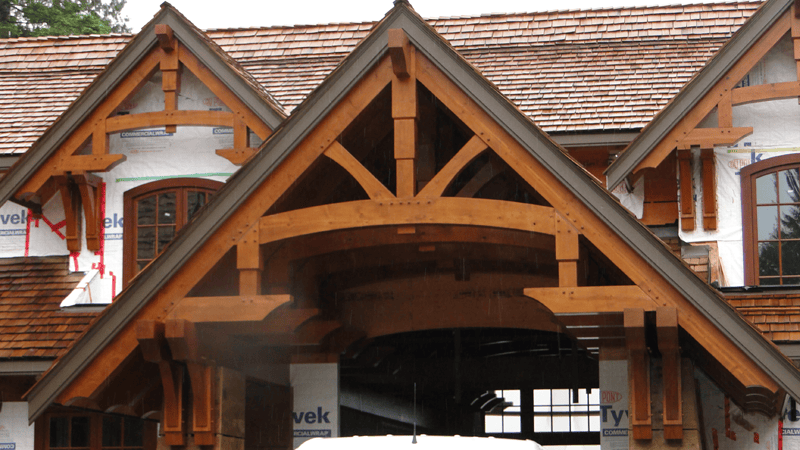 Timber frame entry- Tamlin Homes
